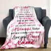 Sister Love Quote Blanket Gift For Sisters Beautiful And Important Message Blanket Perfect Sister Birthday Or Anniversary Present Pink Floral