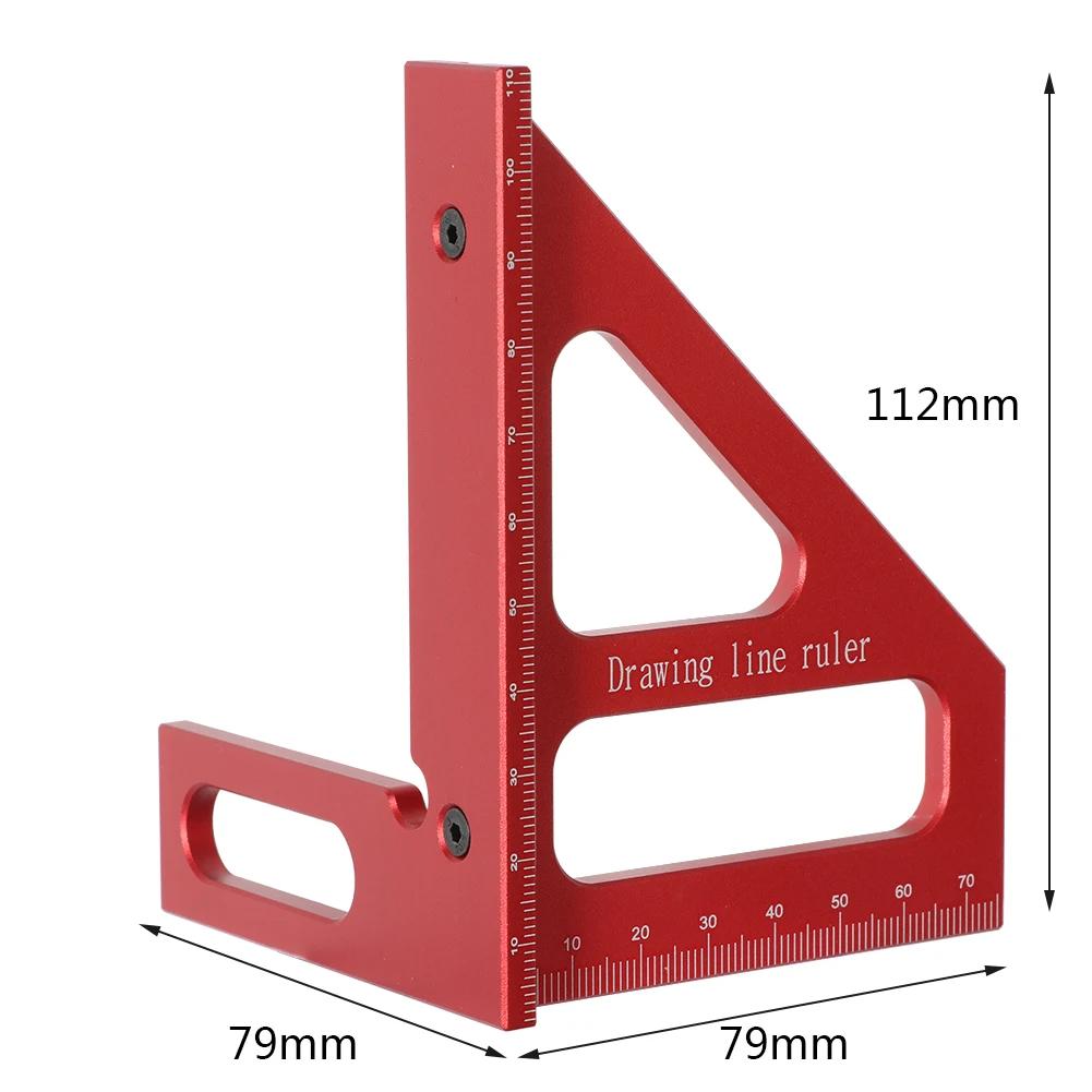 Winkelmesser, Gehrungsdreieck, Lineal, Aluminiumlegierung, hochpräzises Layout-Messwerkzeug für Holzbearbeitungsingenieure und Zimmerleute