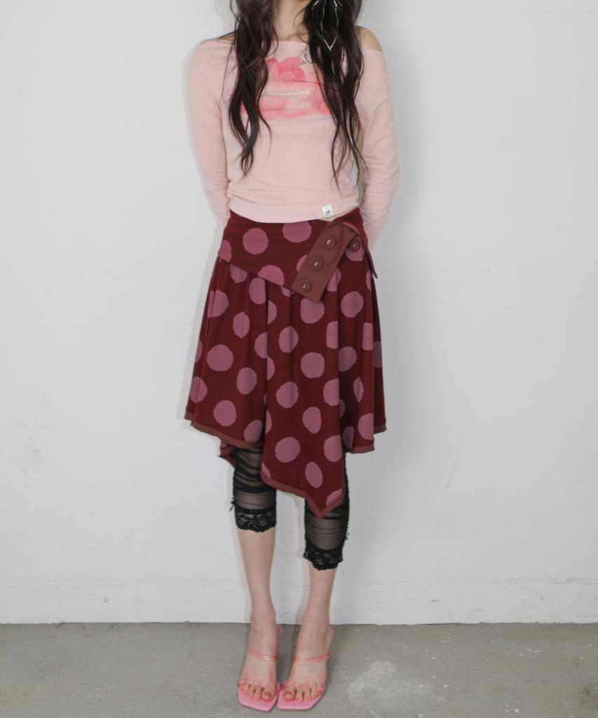 Nofficial Noffice Multi-Way Dot Cape Skirt Wine