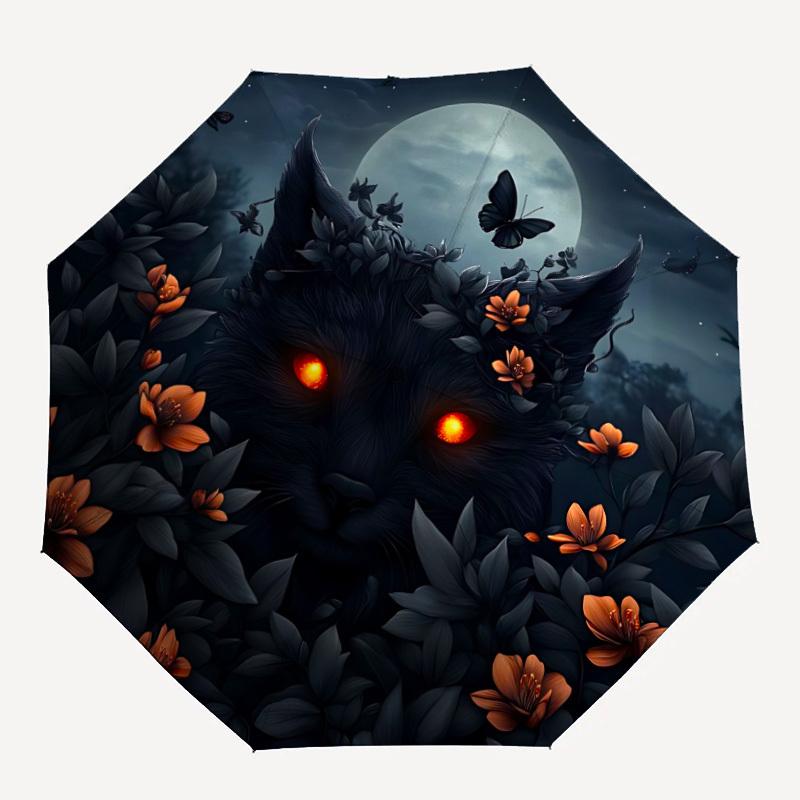 

1pc Moonlit Beast Automatic Open/Close, Foldable Compact Umbrella with 8-Rib Shaft, Perfect Gift For Men And Women, Casual Style, Vibrant Mo