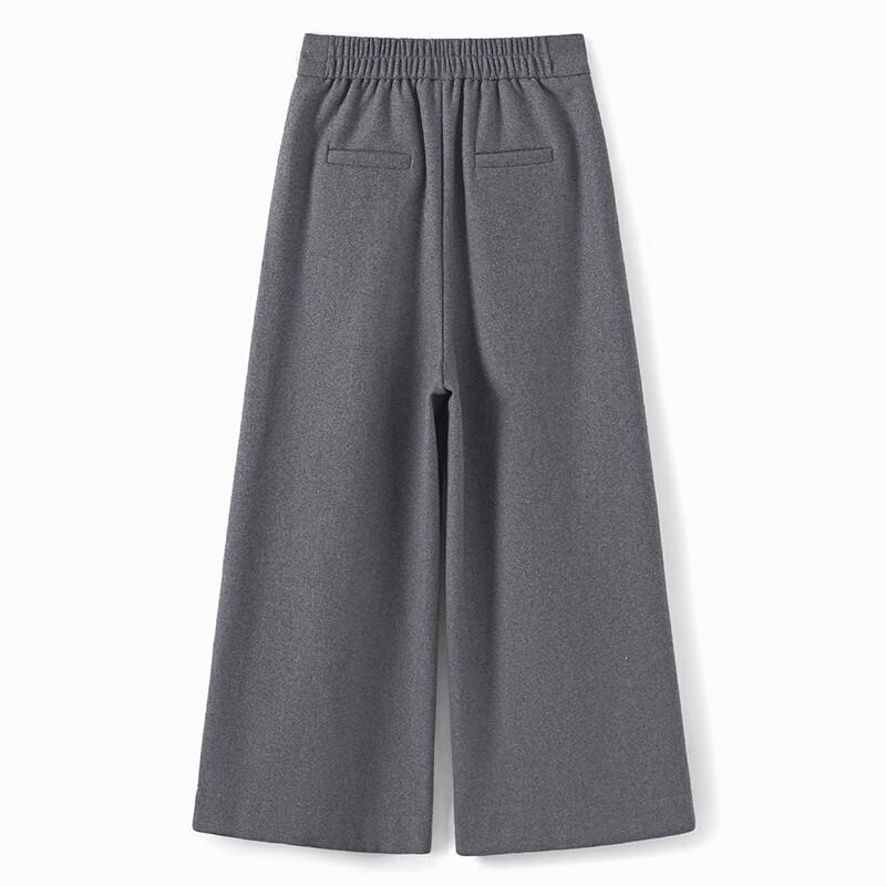 Women's Merino Wool Pleated Wide-Leg Cropped Pants