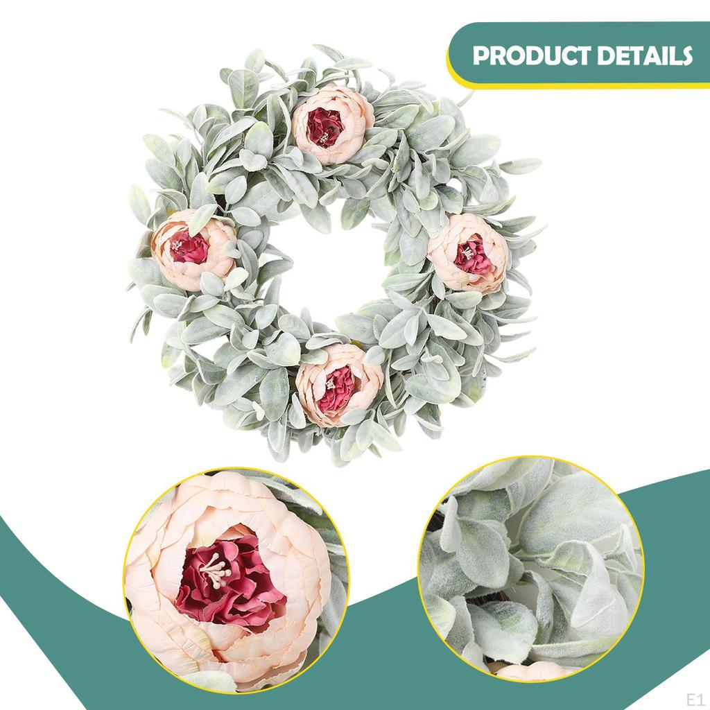 Artificial Front Door Wreath Decorative ,Reusable, Ideal Gift Hanging Ornament Spring for