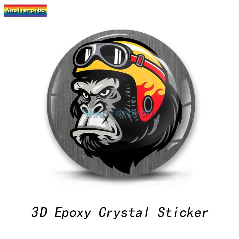 3D Creative Epoxy Dome Car Sticker Gorilla Gorilla Smoking Gorilla with Glasses PVC Car Motorcycle Helmet Laptop Vinyl Decal