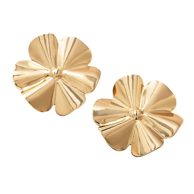 Creative Ear Jewelry Hollow Flower Themed Studs Earring Ears Pin Iron Texture Suitable for Creative Personalities