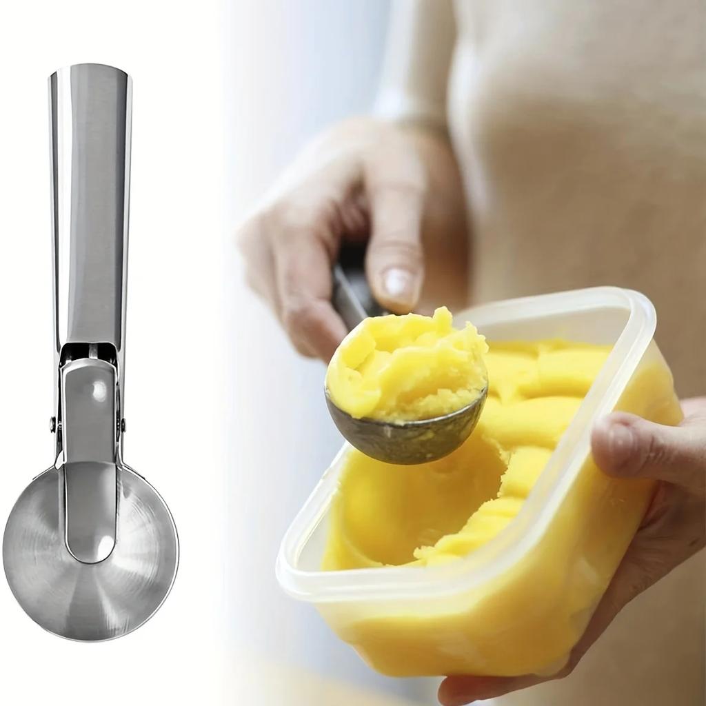 Paletta per gelato multifunzionale Paletta a doppio uso in acciaio inossidabile Paletta per frutta e anguria Paletta per gelato Utensili per uso domestico