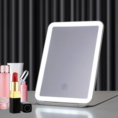 LED Makeup Mirror for Travel, Lighted Vanity Mirrors with Dimmable Light,Compact, Slim, Rechargeable Lighted Mirror