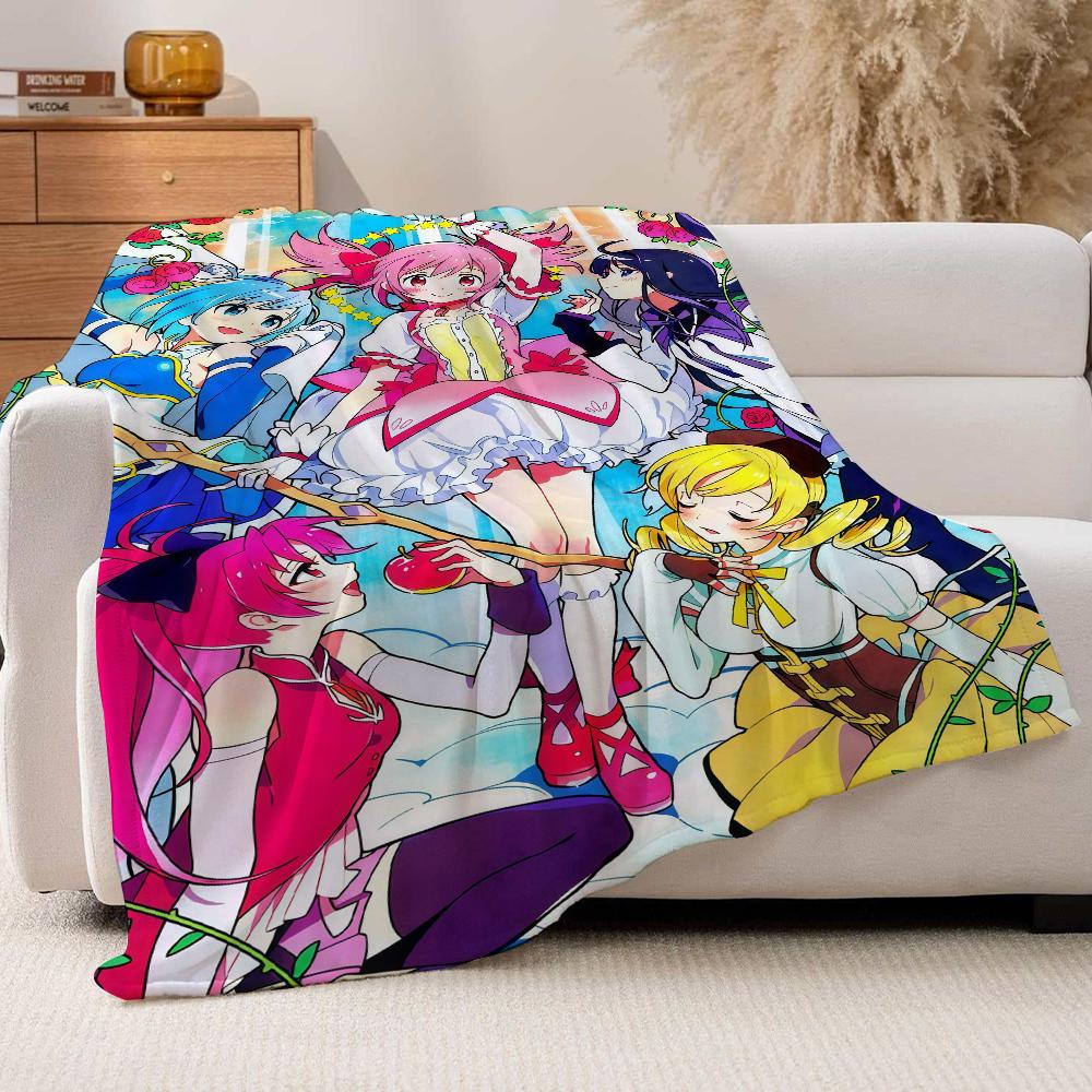 Anime Puella Magi Madoka Magica Blanket For Sofa Office Bed Plane Travel Sleep Read Relax Camping Soft And Warm