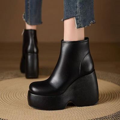 Fashion Platform Women's Trifle Skinny Boots Autumn Winter Super High Heel Wedge Booties