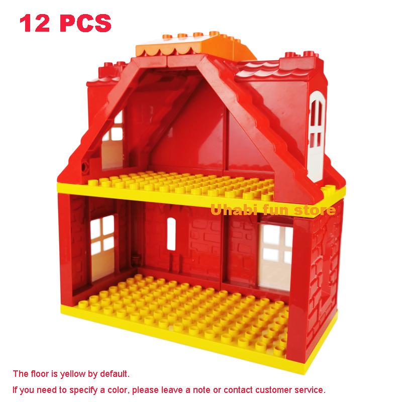 Big Building Blocks House Architecture Window Wall Roof Furniture Series Scene Accessories Assembly Children's Educational Toys