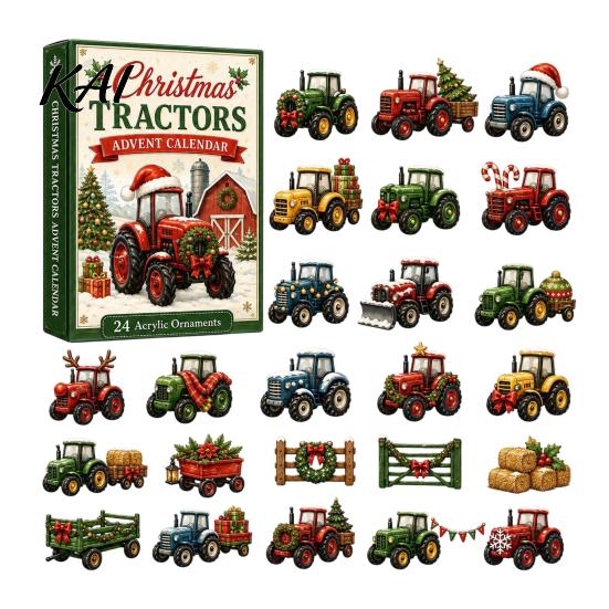 Christmas Advent Calendar Transportation Vehicles 2026 for Kids, 24 Day Countdown Set Home Decor with Collectible Acrylic Mini Vehicle Figures