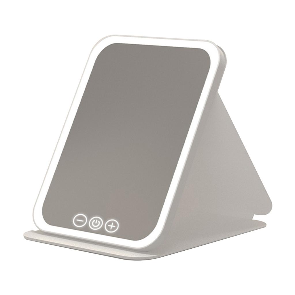 3 Colors LED Desktop Makeup Mirror with Light Women Female Portable Touch Screen Dressing Mirror Fill Light for Home Bedroom