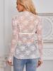 2025 European and American Slim Fit Lace Mesh Long Sleeve Top for Women
