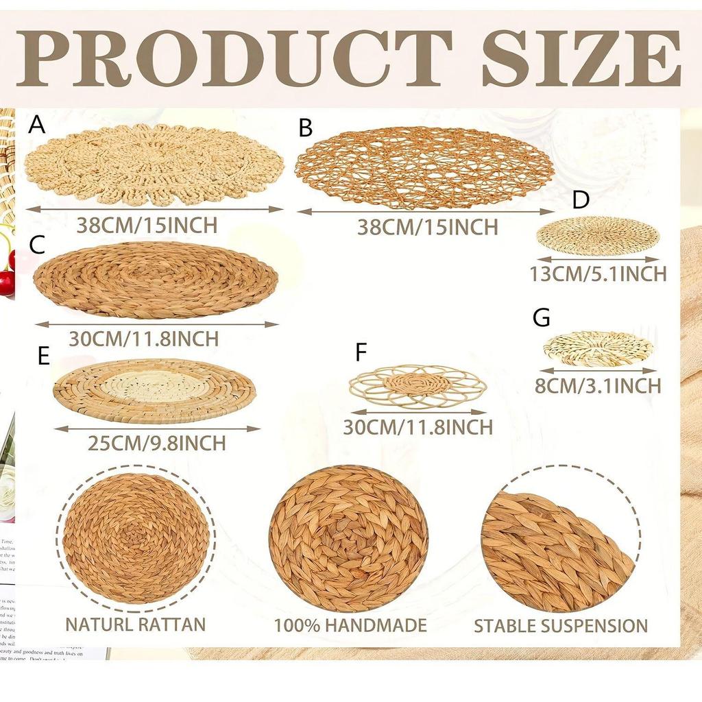 Bohemian Woven Wall Basket Set - Handwoven Hanging Decor for Living Room or Entrance