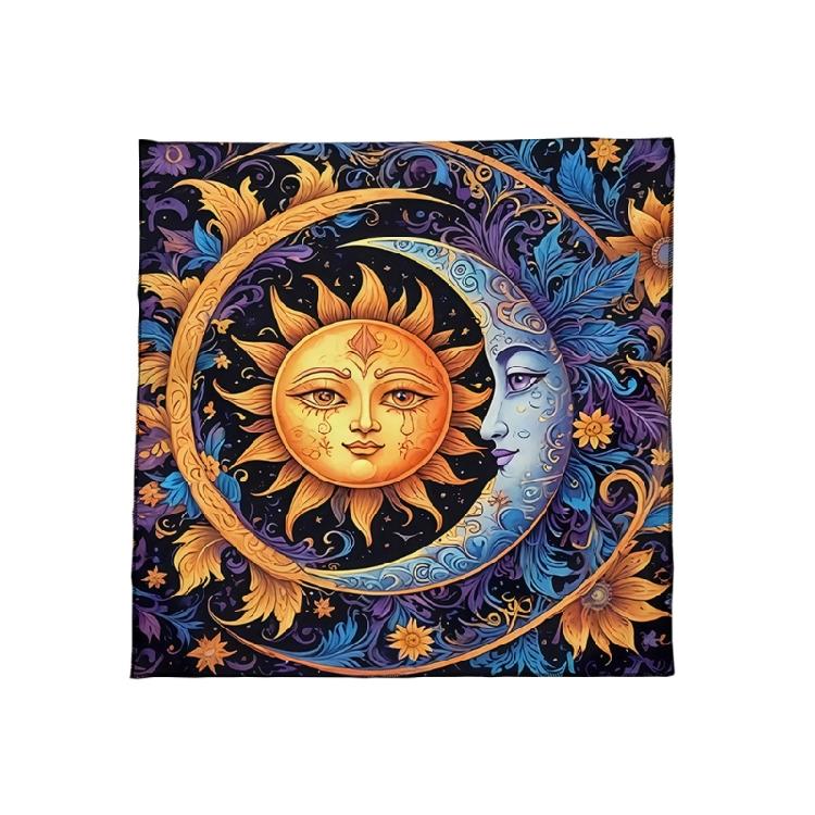 Divinations Tablecloth Sun Moon Pattern Astrology Tarots Card Tablecloth Altars Cloth Divinations Board Game Accessory
