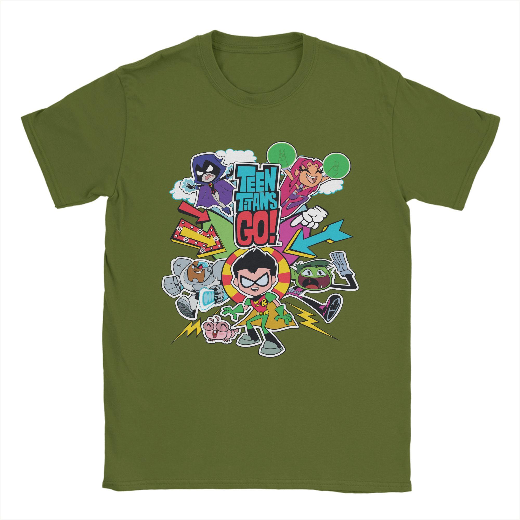 

Casual Teen Titans Go Team Arrow Graphic T Shirt Men Cotton Short Sleeve O-neck Summer Tops S