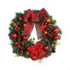 16Inch Christmas Wreath for Front Door Window Wall Door Decorations Flower Bowknot Red Berries Ornament Hanging Garlands X3UC