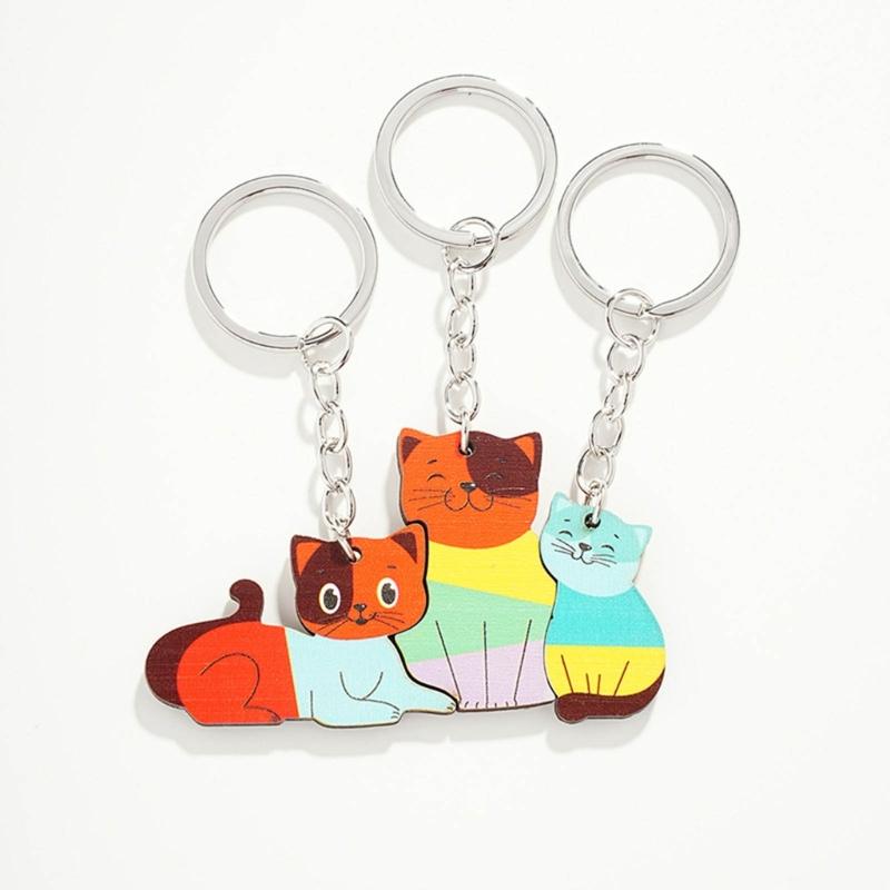 3 Pieces Matching Keychains Puzzle Keychain Set Stylish Keyrings Set Lovely Gift for Girlfriend Boyfriend Animal Lovers