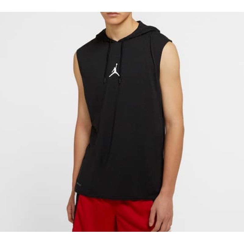 Jordan Air Dri-Fit Ermeløs Hettegenser Basketballvest Med Bokstavtrykk På Ryggen Herre Topper Svart Hvit CW0373-010