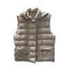 New Autumn and Winter European Light and Thin Short Removable Knitted Hat White Goose Down Vest Vest Down Jacket