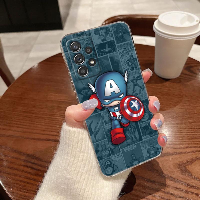 Cute Cartoon Avengers Marvel Ironman Clear Case For Samsung Galaxy A57 A37 A56 A36 A55 A54 A35 A26 A07 A17 A16 A06 A36 A15 Cover