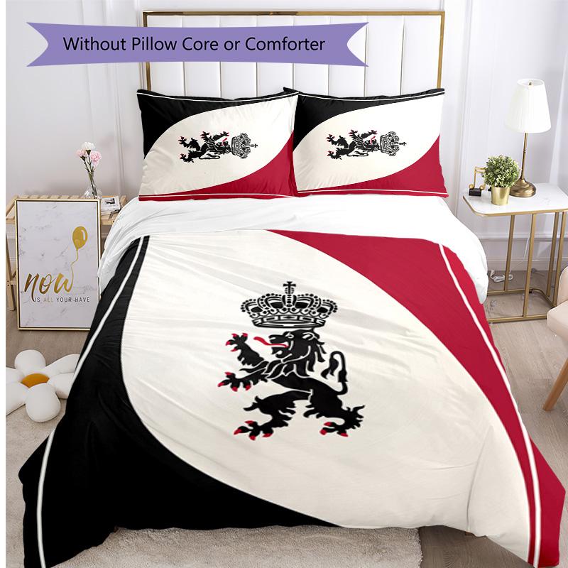 Set Biancheria da Letto Stampata Calcio Belgio 3 Pezzi Copriletto Traspirante Accogliente come Regalo per Inaugurazione Casa o Festa
