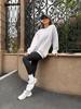 European & American Chic Retro Oversized Sweatshirt – Plain Color, Thickened, Round Neck, Comfortable for Autumn & Winter