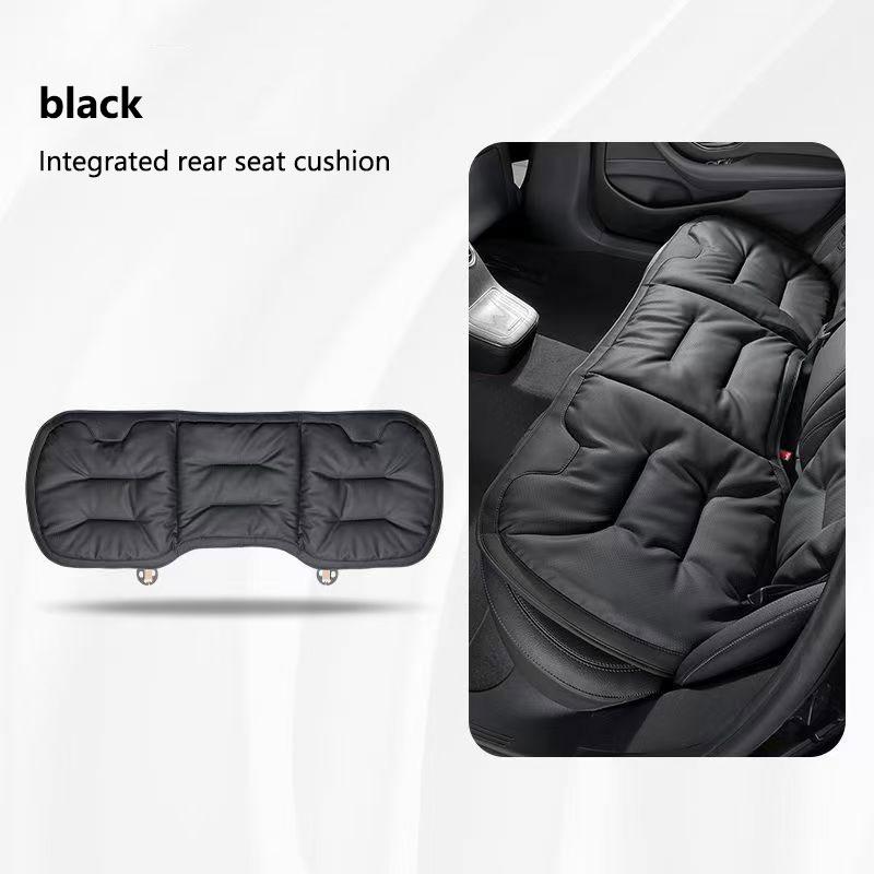 For Tesla Car Cushion Seat Cushion Backrest Single Piece Nappa Leather Breathable Velvet Four Season Universal Auto Interior