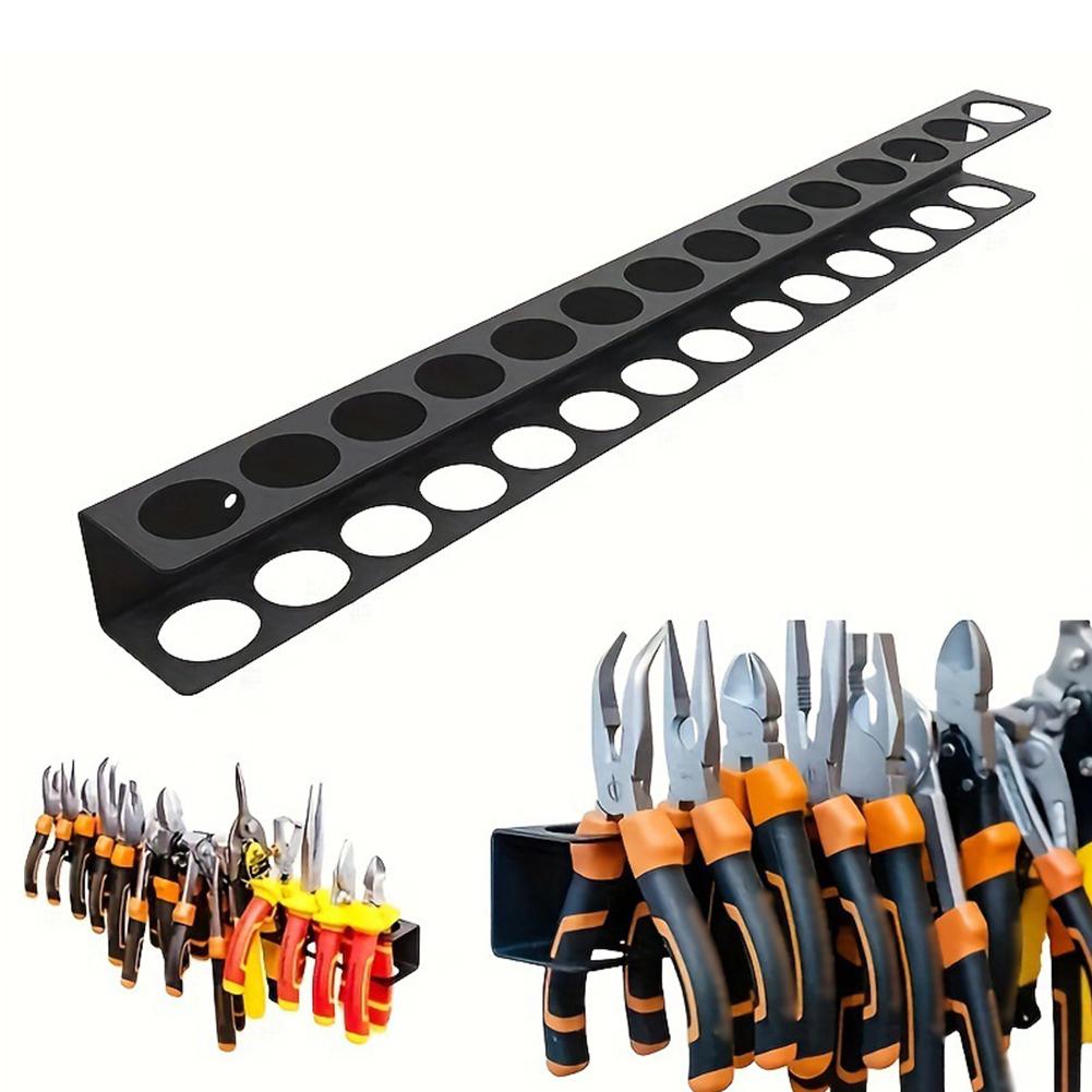 14 Holes Screwdriver Organizer Holder Wall Mounted Hammer Bracket Pliers Organizers Hand Rack O J9M2