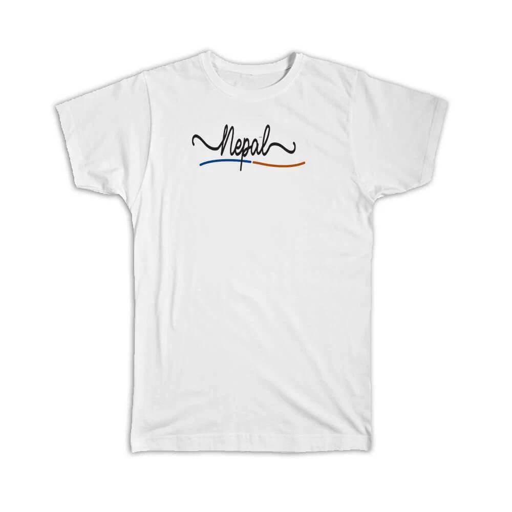 

Gift T-Shirt : Nepal Flag Colors Nepalese Travel Expat Country Minimalist L