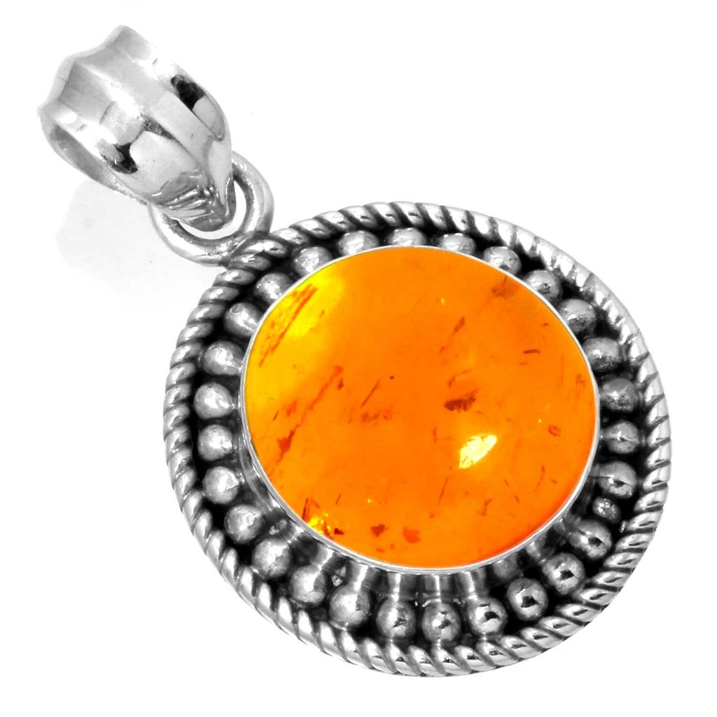 925 Sterling Silver Pendant Women Gemstone Handmade Jewelry Easter Gift Amber Amethyst Black Onyx Carnelian Garnet Quartz Green Onyx Gold Stone