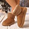 Fashion Faux Fur Non Slip Snow Boots Women 2025 Winter Round Toe Thick Bottom Ankle Boots Brown Warm Short Plush Cotton Booties