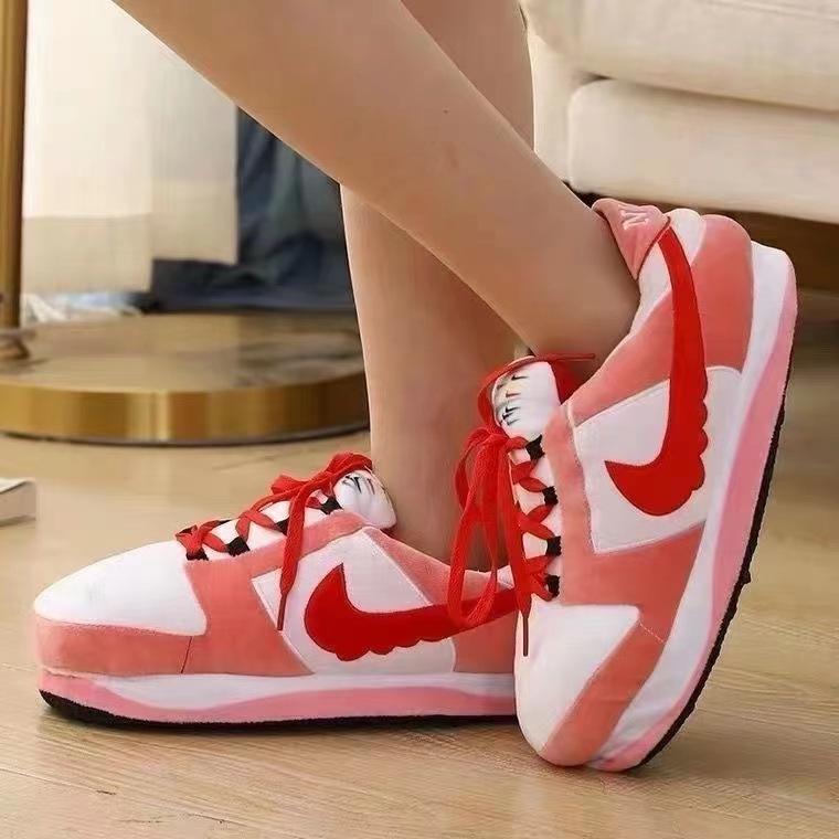 Unisex Plüschfell Winter Hausschuhe mit lustigem Kokosnuss-Design