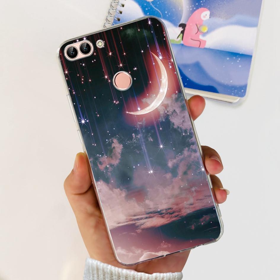 For Huawei P Smart Case FIG-LX1 FIG-LX2 FIG-LX3 Back Cover Fashion Flower Marble Clear Silicone Soft Funda For PSmart 2018 Coque