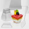 50/100 Pack 60ml Plastic Dessert Cups with/no Lids and Spoons Clear Yogurt Parfait Cups Square Appetizer Cups 2OZ Serving Cups