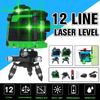 12 Lines 3D Self-Leveling Laser Level 360 Horizontal & Vertical Cross Super Powerful Green Laser Beam Line+ battery