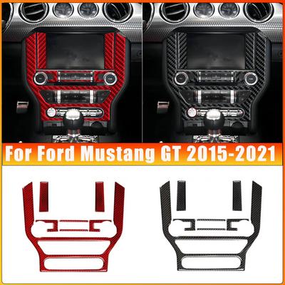 Carbon Fiber Interior Car GPS Navigation Trim For Ford Mustang GT 2015-2021 Frame Multi-media Console Decoration Sticker Decal