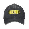 Sheriff Polizeikraft Uniform Deputy Baseballkappen Unisex Used Denim Gewaschen Snapback Kappe Outdoor Laufen Verstellbare Mütze