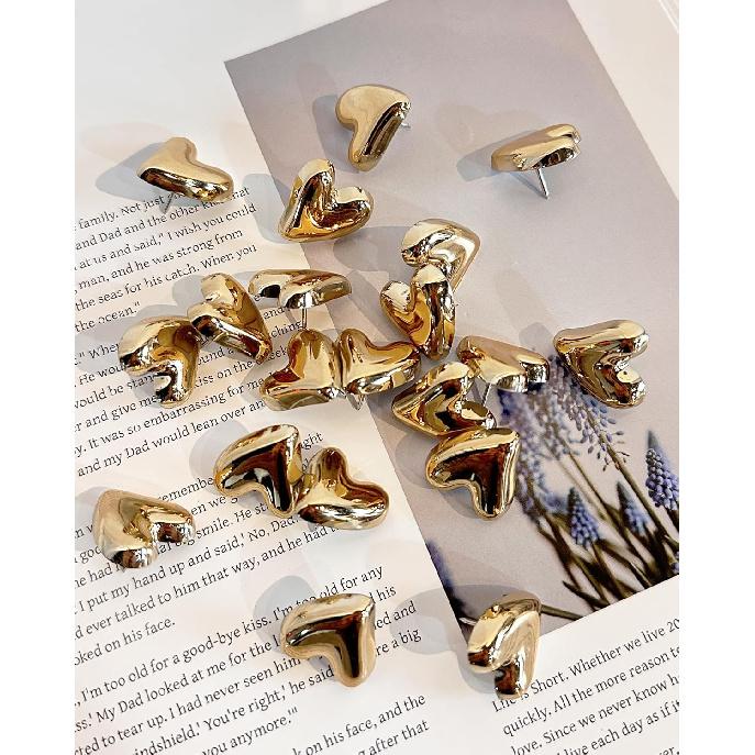 30 pcs - Heart Decorative P, Gold Cute P for Bulletin Board, Office or Home (30Pcs-Gold)