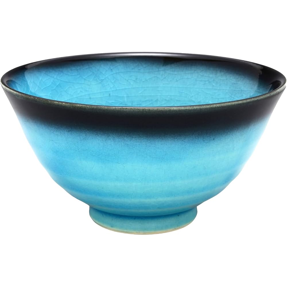 Mino Ware Tokuyama "Turquoise Blue" Rice Bowl Large 11cm Diameter 6cm Height Japanese Tableware