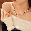 Pearl Beaded Clasp Necklace - Retro French Style for Autumn/Winter