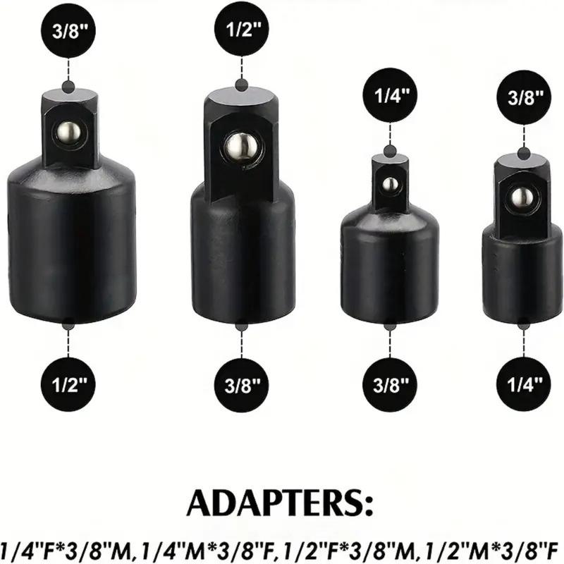 18Pieces Socket Extension Set with Clear Marking Size and Adapters for Efficient Mechanical Tasks in Confined Space