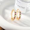 Colored Zirconia Stud Earrings - European & American High-End Ear Jewelry and Ear Cuffs for Women