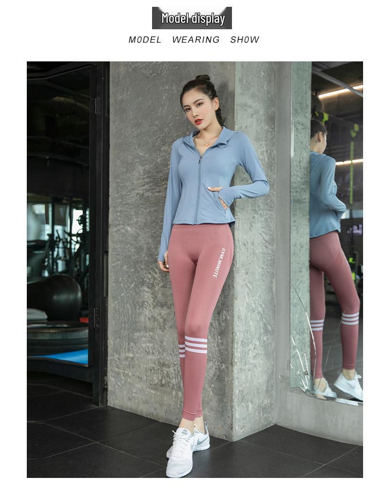 Women's Slim-Fit Hooded Running Jacket - Zipper, Long Sleeve, Outdoor Casual Sweatshirt