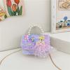 Cute Bow Doll Princess Decoration Children Plush Chain Shoulder Bag For Daily