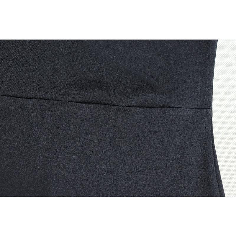 Women's Tight Crew Neck Dress Solid Color Single Sleeve Kinky Skirt Street Hipster Pullover Irregular Dress