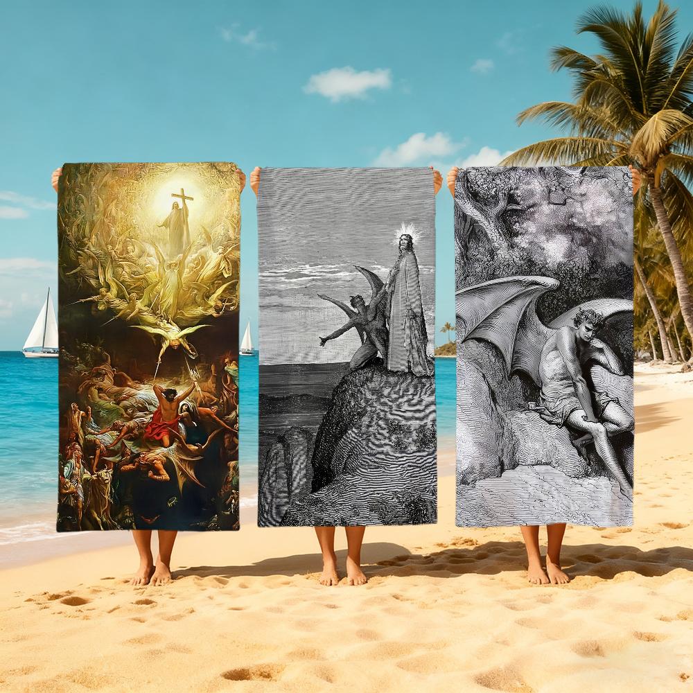 Gustav Dore Satan Towel Beach Quick Dry Soft Pool Towels Gift for Travel Gym Shower Camping sports