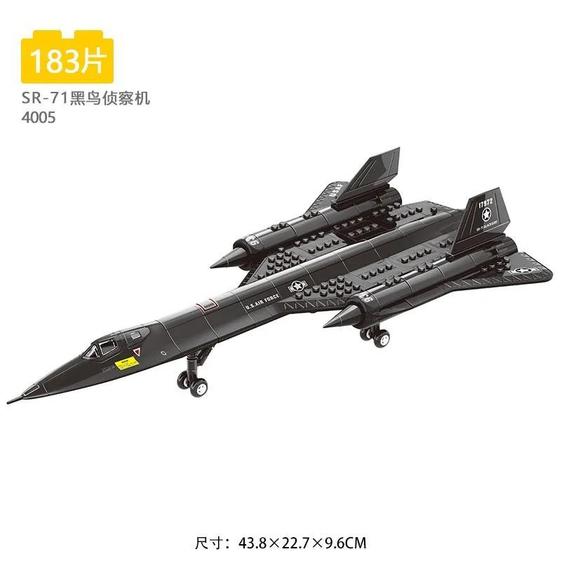 Military Sr-71 Blackbird Reconnaissance Aircraft Building Blocks Small Particle Space Shuttle Collection Puzzles Toys Kids Boys