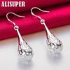 925 Sterling Silver Hollow Droplet Shape Earrings Jewelry