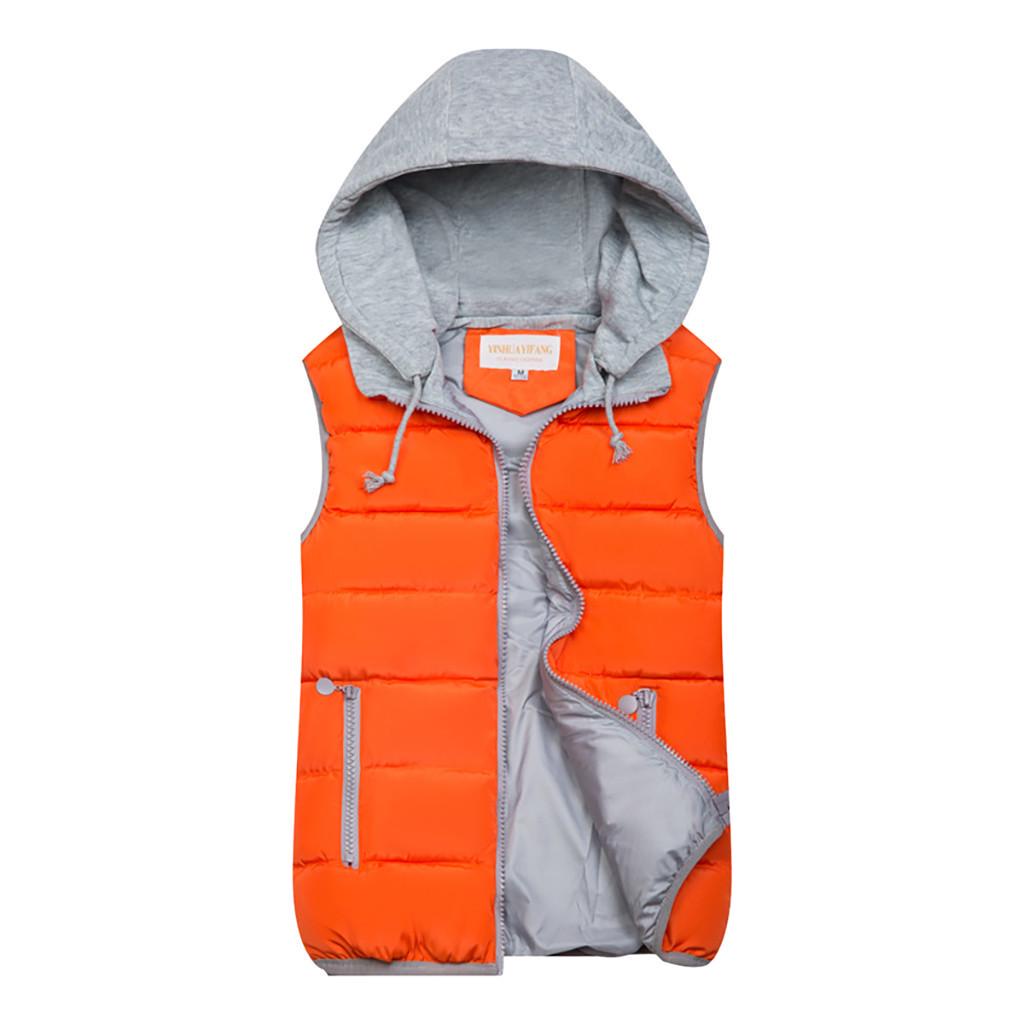 10 Colors Fashion Women Hooded Warm Cotton Padded Waistcoat Sleeveless Zipper Basic Coat