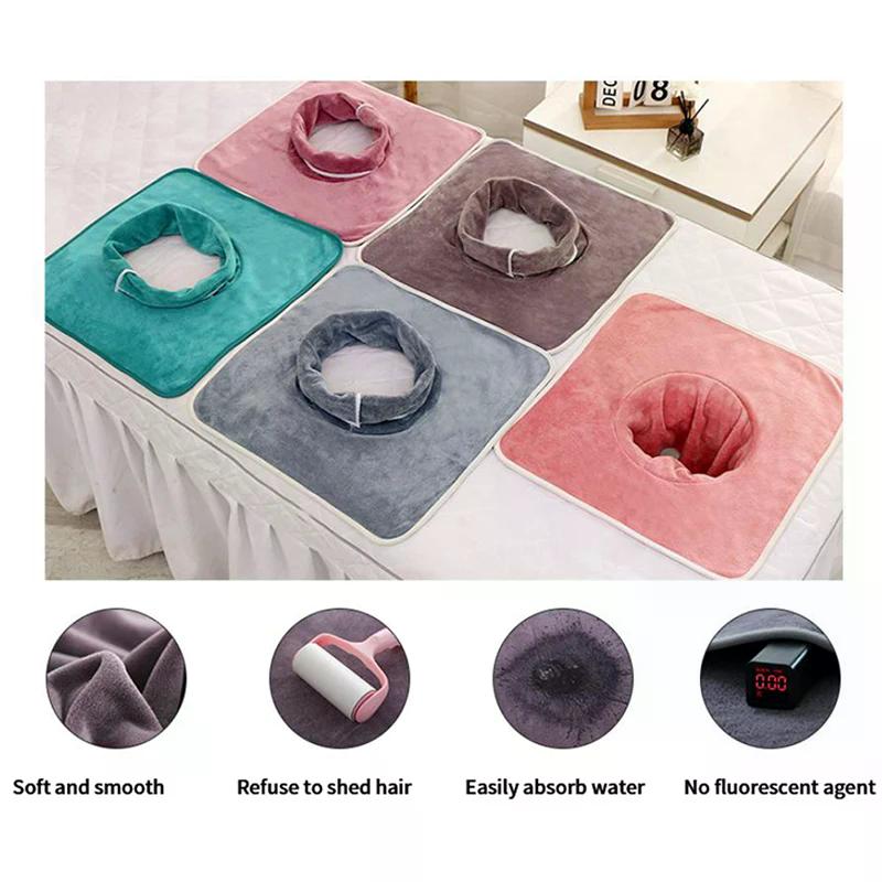 1PC 35*35cm Thickened Beauty  SPA Massage Table Planking Face Towel with Hole Bed Bandana